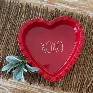 Rae Dunn Heart Shaped Pie Dish "XOXO"